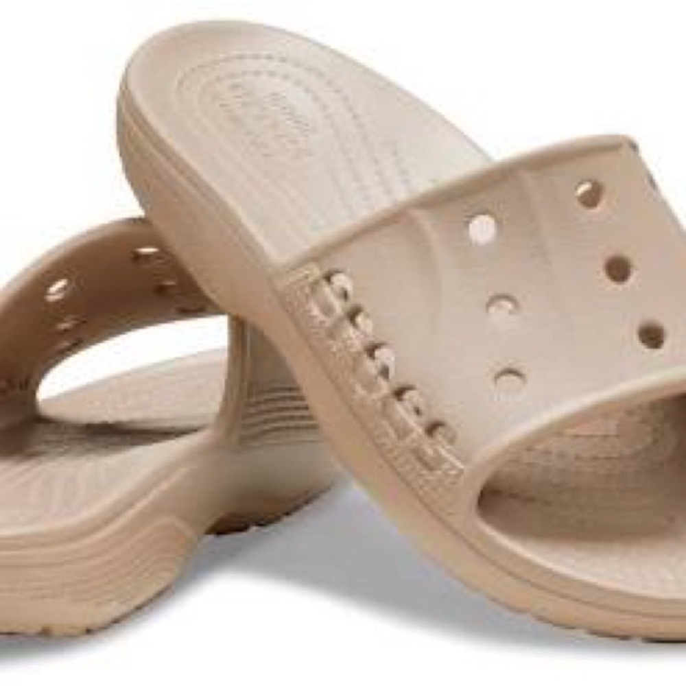 Beige Slide Sandals